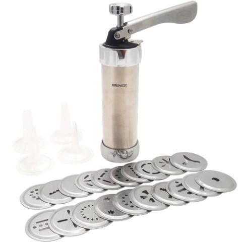 Máquina de Fazer Biscoito Brinox Verona Inox Manual 04 Bicos 20 Moldes - 2