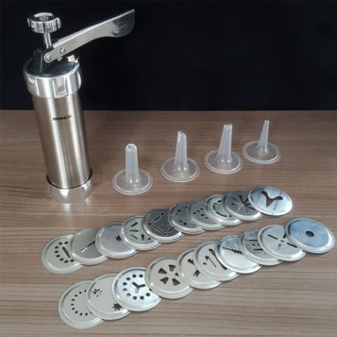 Máquina de Fazer Biscoito Brinox Verona Inox Manual 04 Bicos 20 Moldes - 4