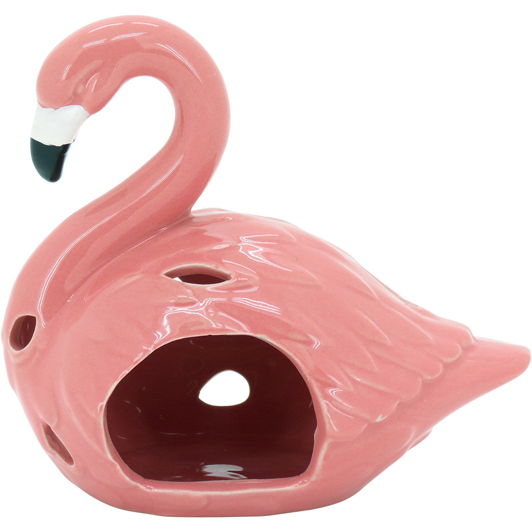 Flamingo Cerâmica Rosa Flamant 13X14X9Cm