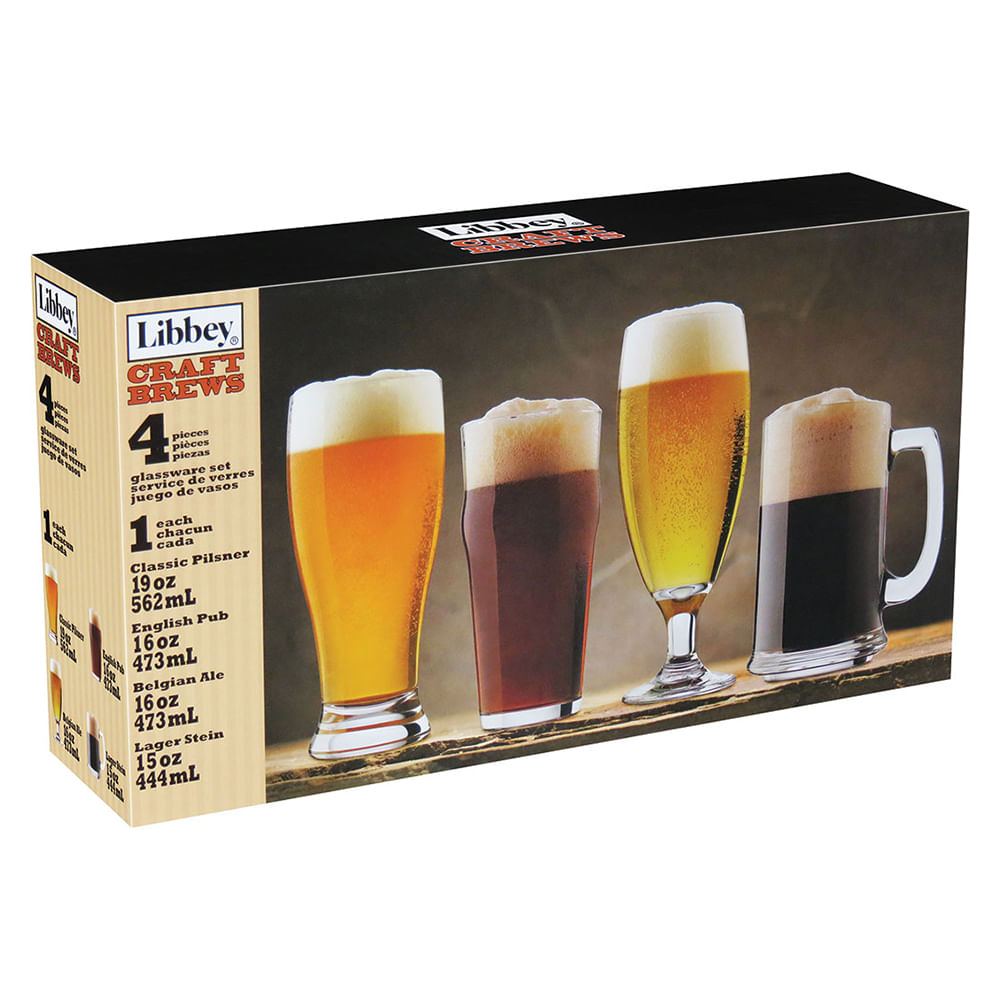 Jogo Copos/Taças Cerveja 4 peças Vidro Transparente Libbey Craft Brew - 1