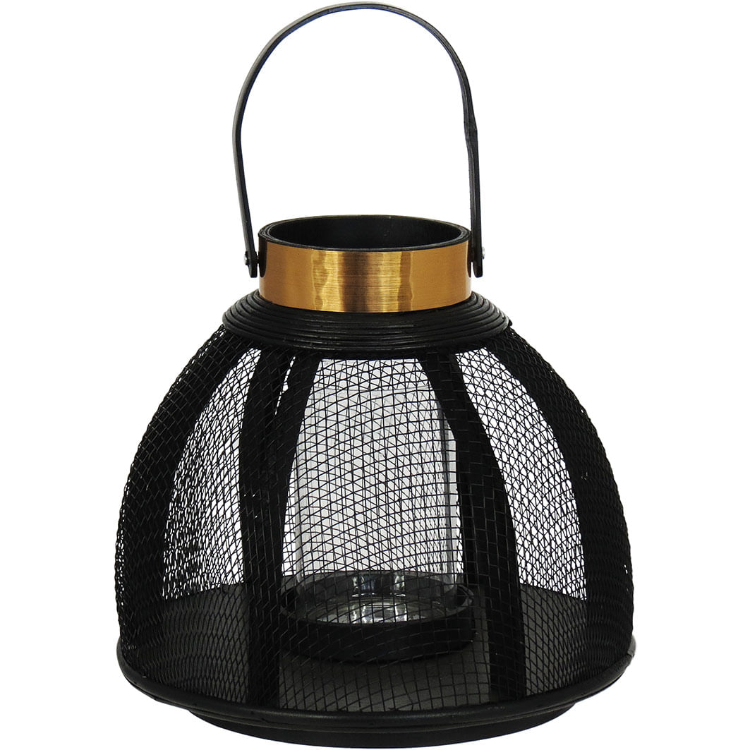Lanterna Madeira Preto Lamp 22X25X25Cm