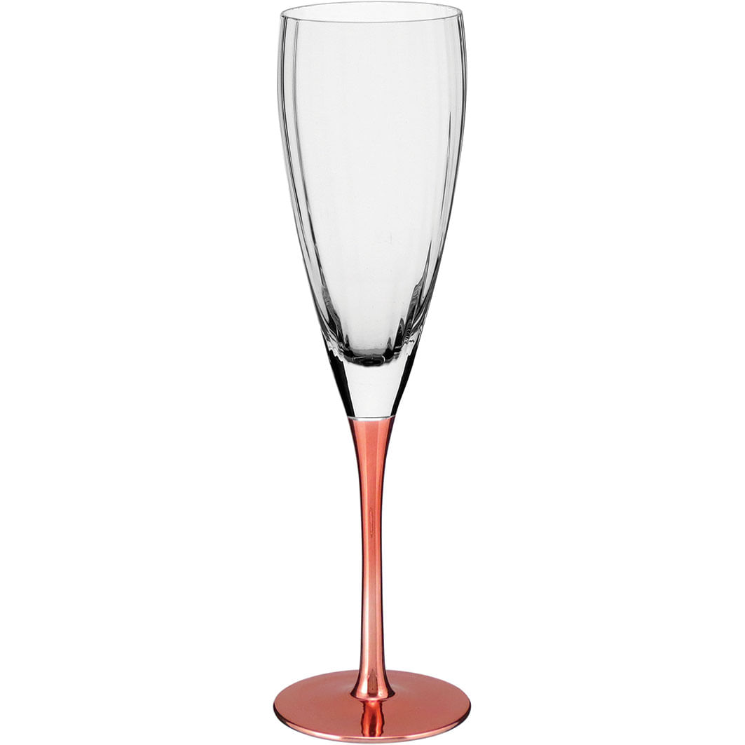 Taça Champagne Pé 6 peças Vidro Transparente 260Ml Chambray 26X7X7Cm