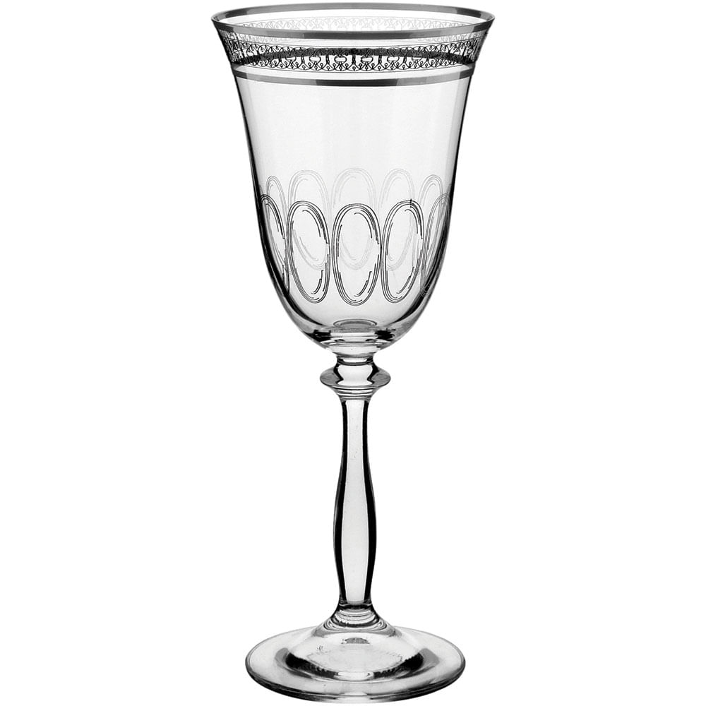 Taça Vinho 6 peças Cristal Transparente 250Ml Bohemia Angela 21X9X9Cm