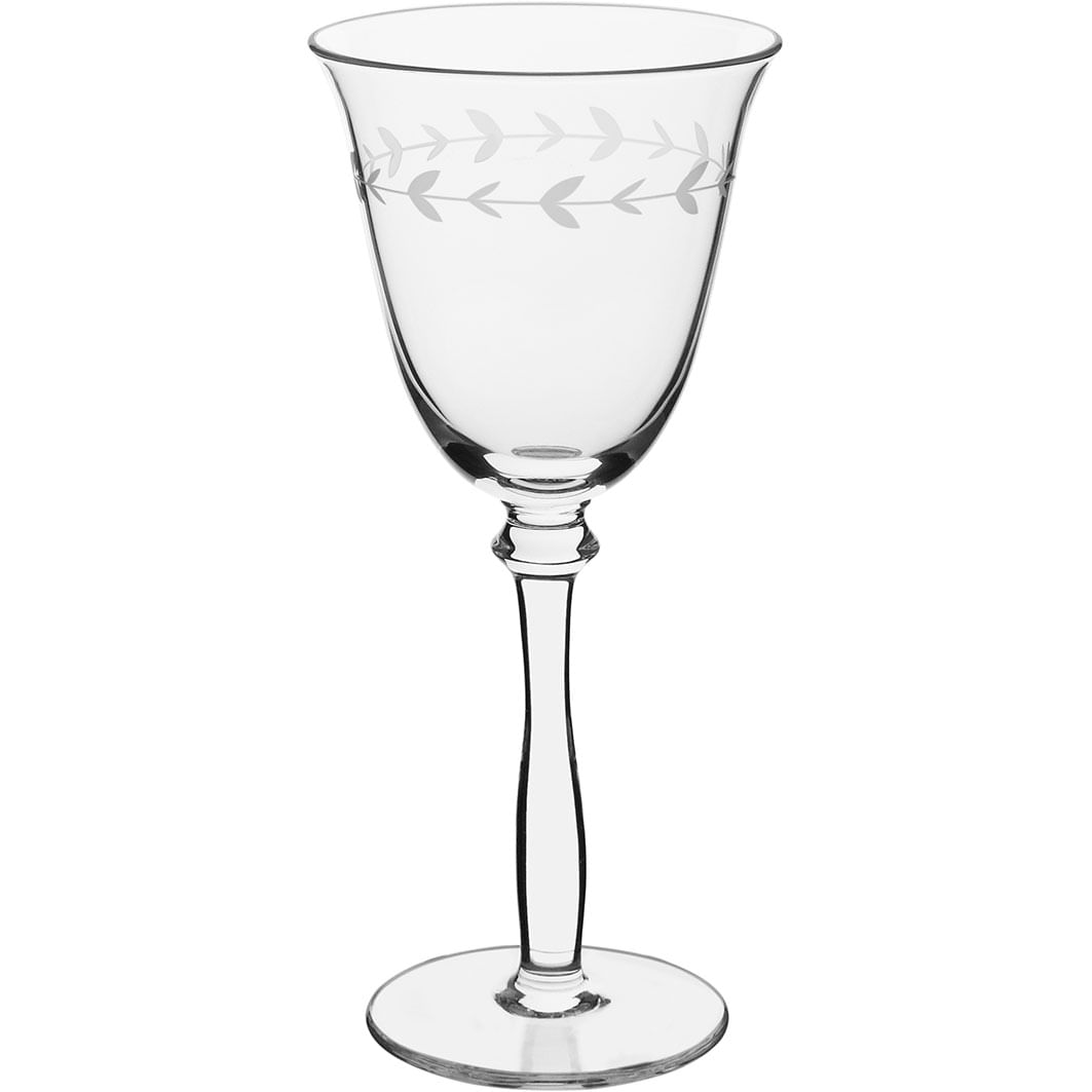 Taça Vinho Decorado 6 peças Vidro Transparente 200Ml Louis 20X9X9Cm