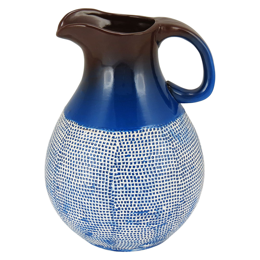 Vaso Cerâmica Azul Aquamare 31X23X22Cm