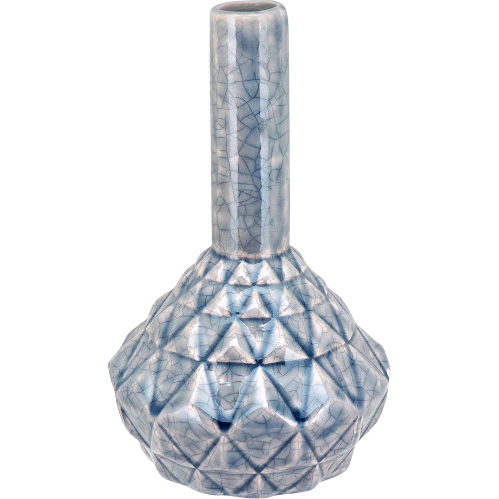 Vaso Cerâmica Azul Zatha 21X13X13Cm