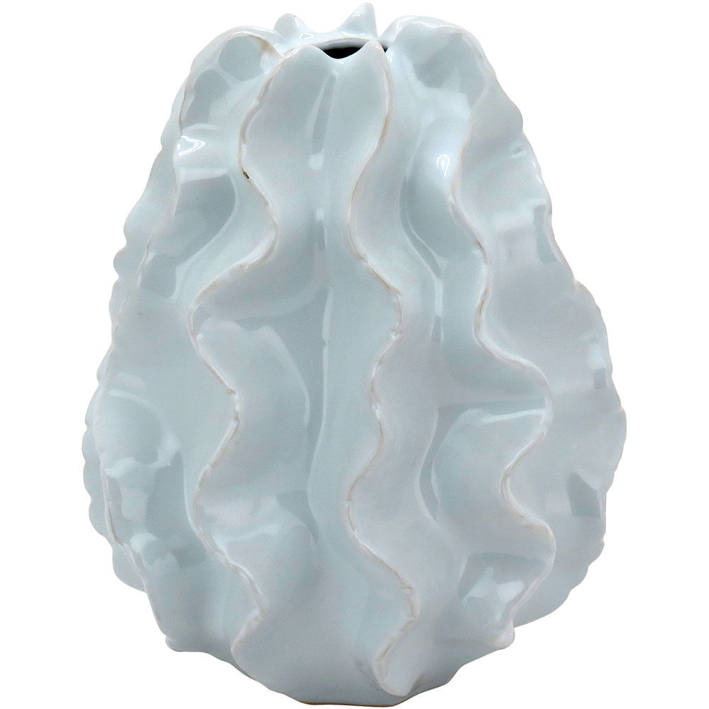 Vaso Cerâmica Branco Home&Co Volcan 26X22X22Cm