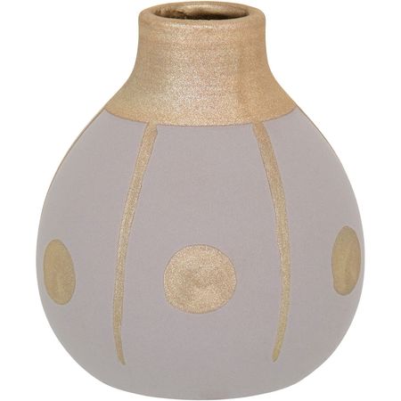Vaso Cerâmica Cinza Tongass 14X12X12Cm