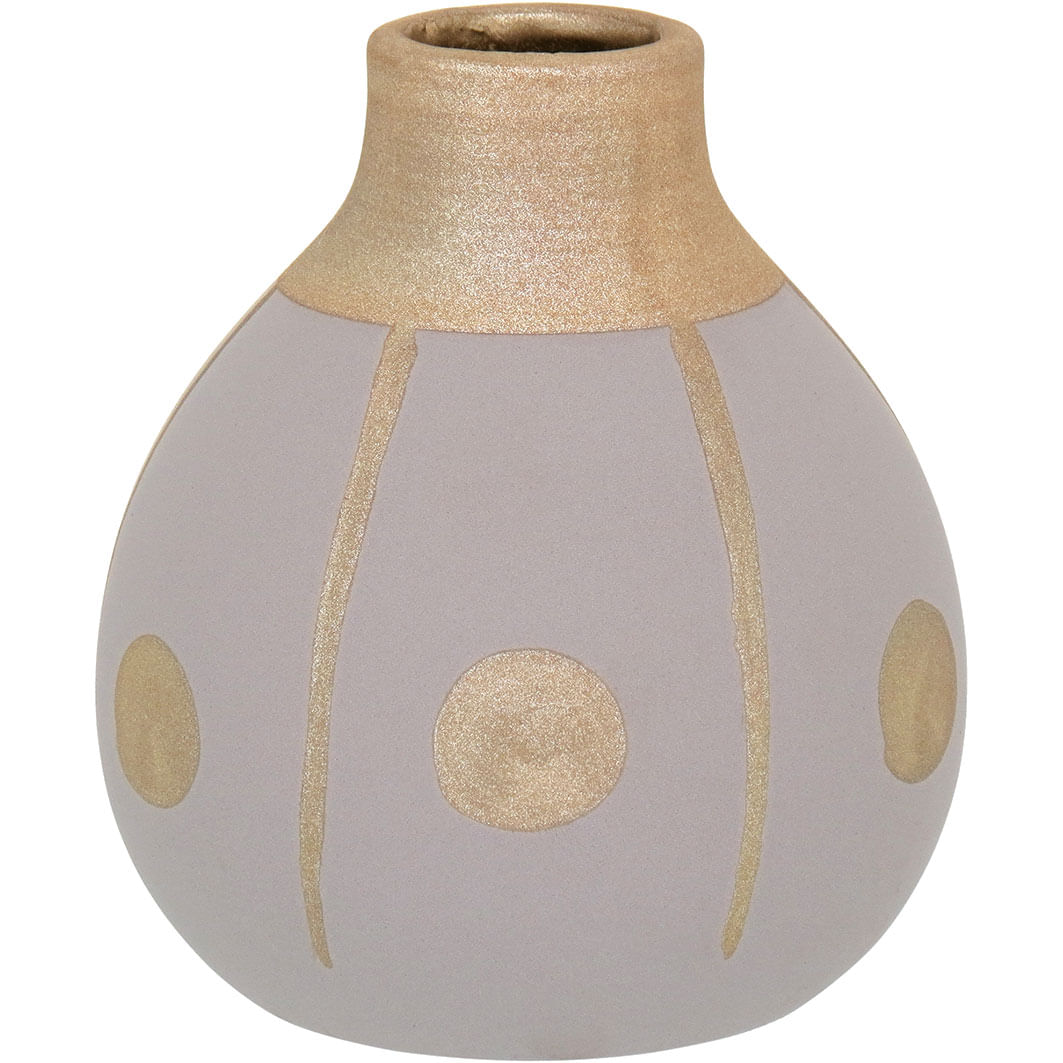 Vaso Cerâmica Cinza Tongass 14X12X12Cm
