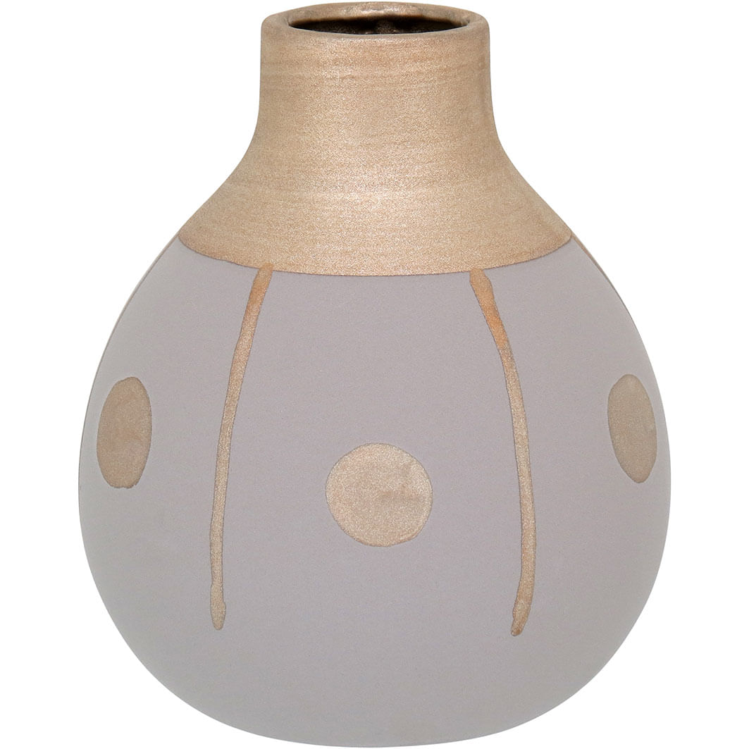 Vaso Cerâmica Cinza Tongass 18X15X15Cm