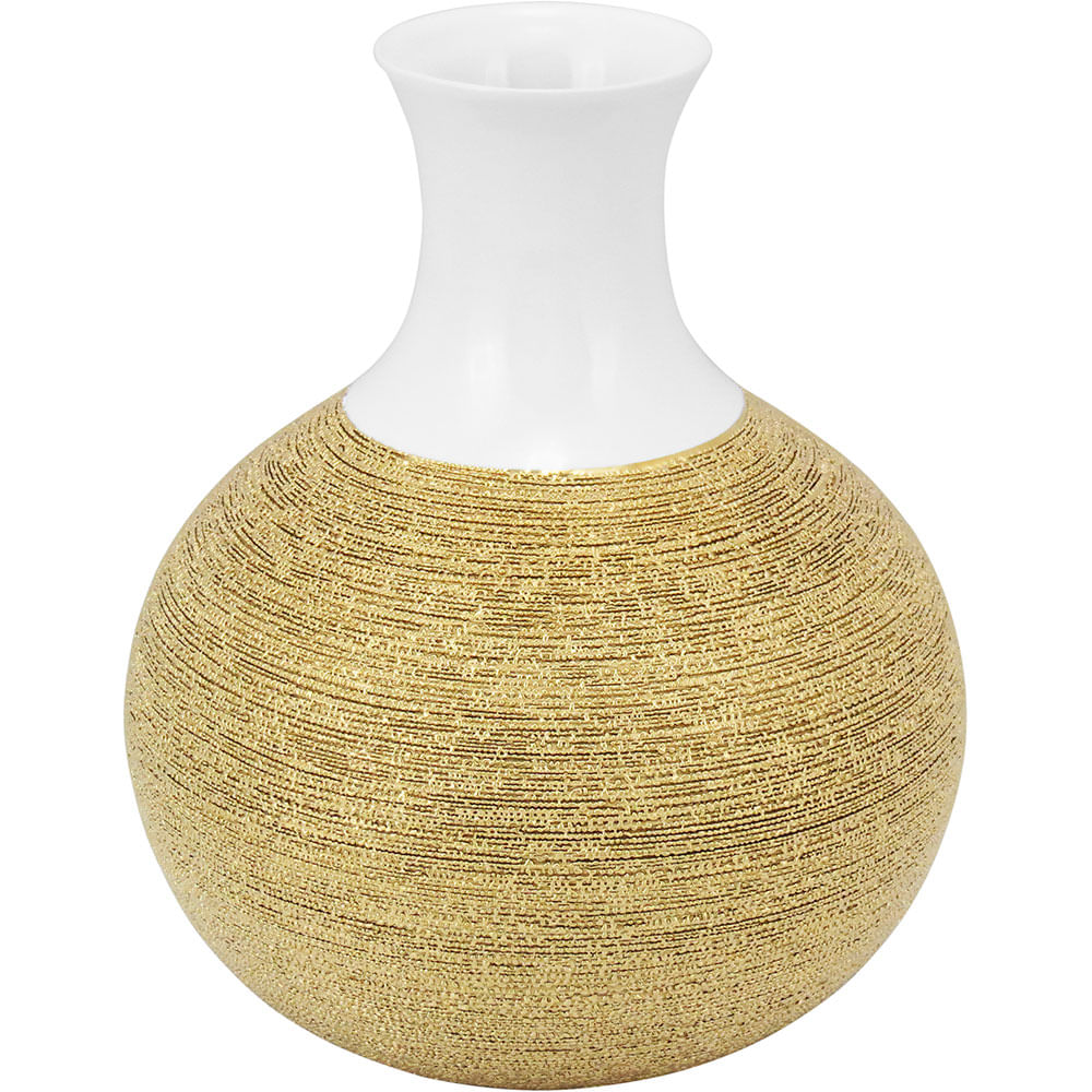 Vaso Cerâmica Dourado Amber 34X26X26Cm