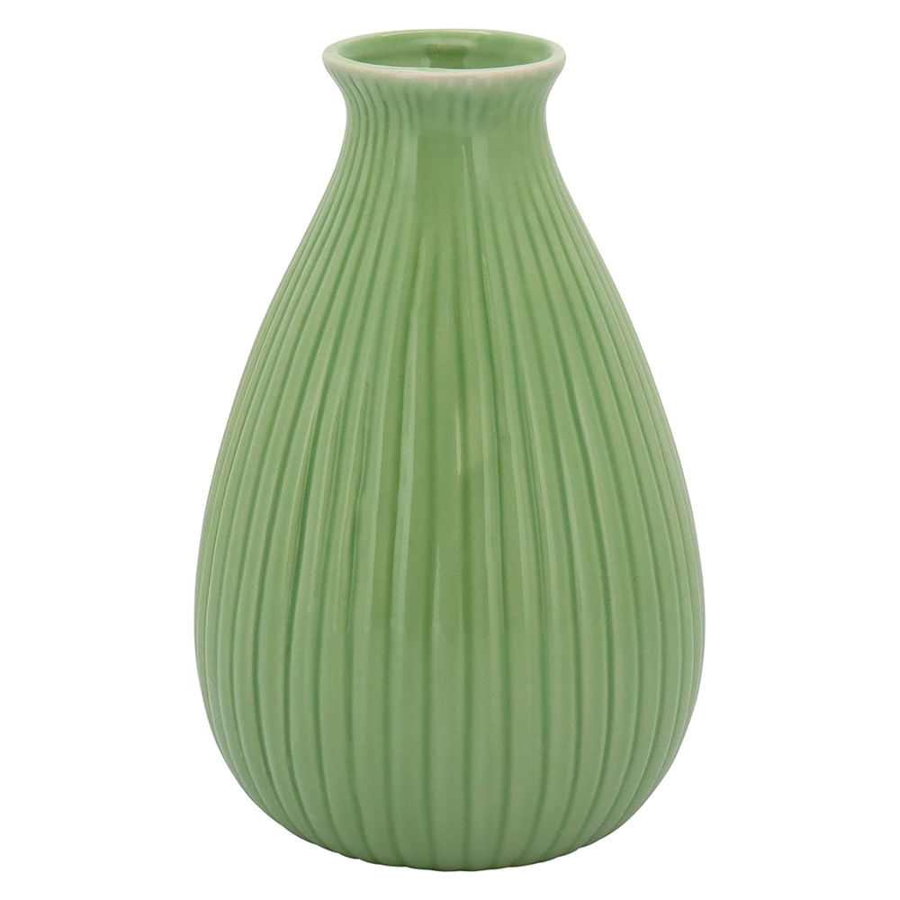 Vaso Cerâmica Verde Crispin 18X11X11Cm