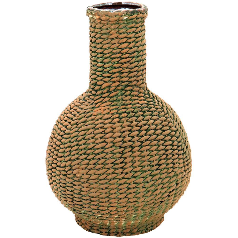 Vaso Cerâmica Verde Sultan 39X26X26Cm