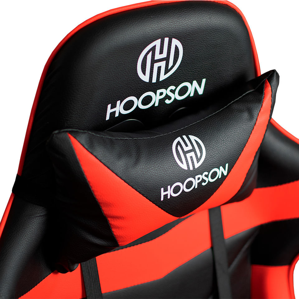 Cadeira Gamer Com Suporte Para Lombar Hoopson Preta e Vermelha - 1