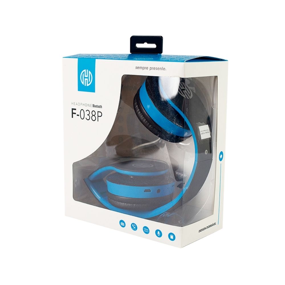 Headphone Hoopson F-038 Azul e Preto - 1