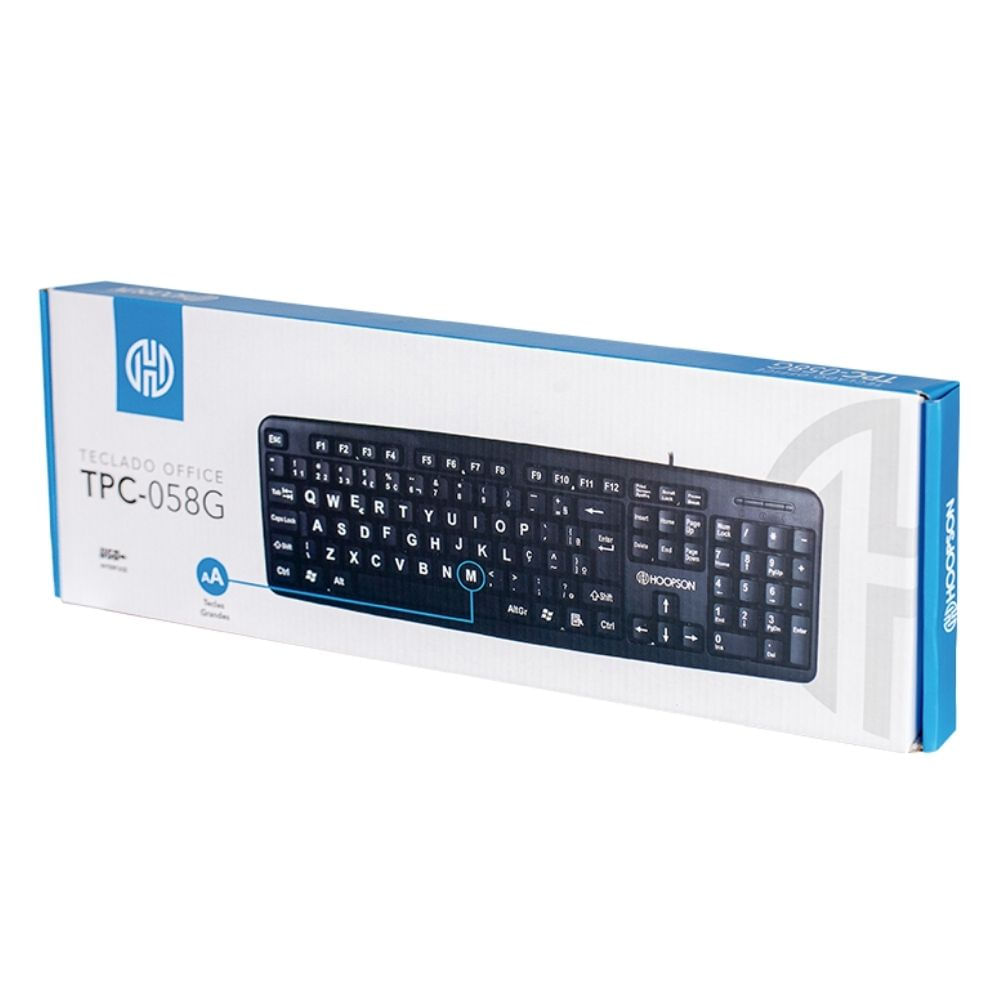 Teclado Standard Home Office Teclas Grandes Hoopson TPC-058G - 1