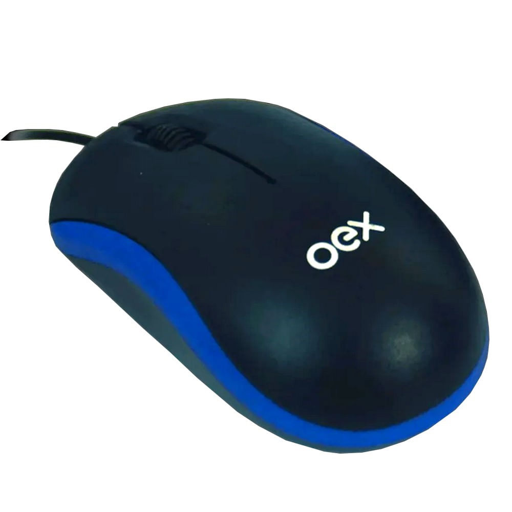 Mouse Mini Com Fio 1000 Dpi Oex Ms103 - Azul Preto