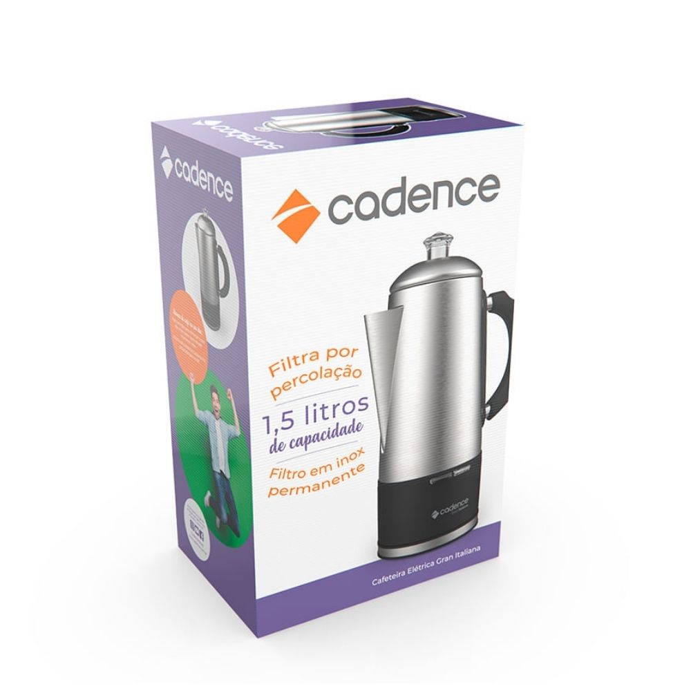 Cafeteira Italiana Elétrica Cadence Gran Inox 1,5L 220V - 4