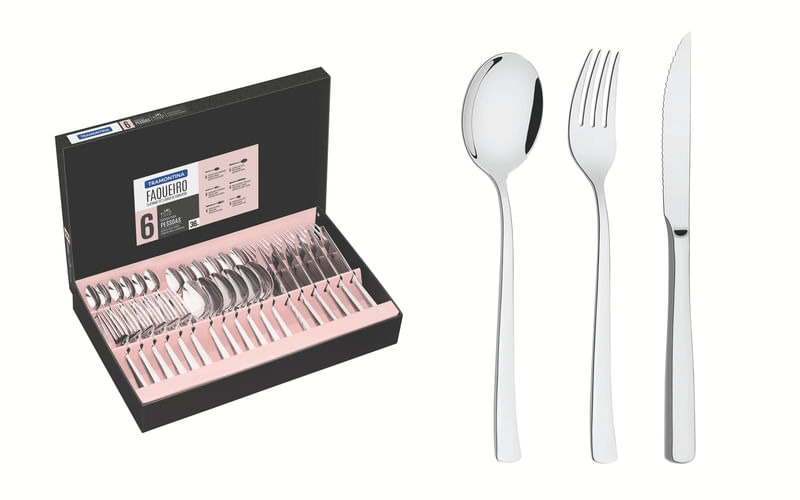 Faqueiro Tramontina Berlin Inox Facas para Churrasco 36 Peças - 1