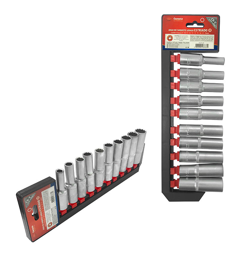 Soquete Longo Estr 1/2 Jogo 10 Peças Corneta - 1