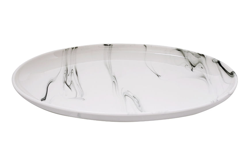 Travessa Oval Marble Porcel 30,5 cm Hauskraft