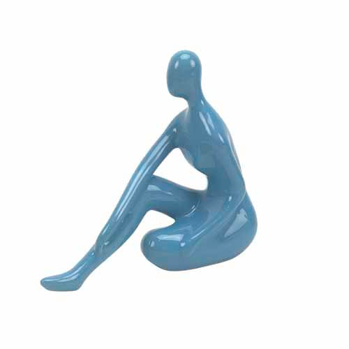 Estatueta Mulher Azul 31,5X10X25Cm - Estatutetas - Adely Decor
