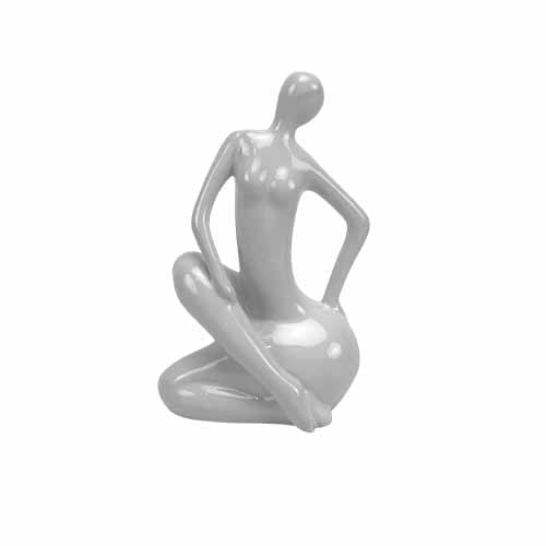 Estatueta Mulher Branca 15,5X11X25Cm - Estatutetas - Adely Decor