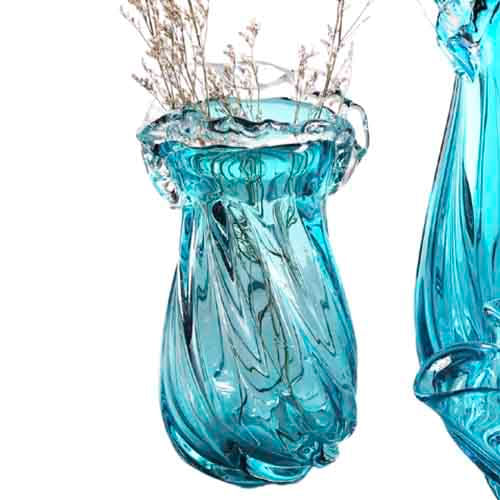 Vaso Azul H24Cm - Transcendental - Adely Decor