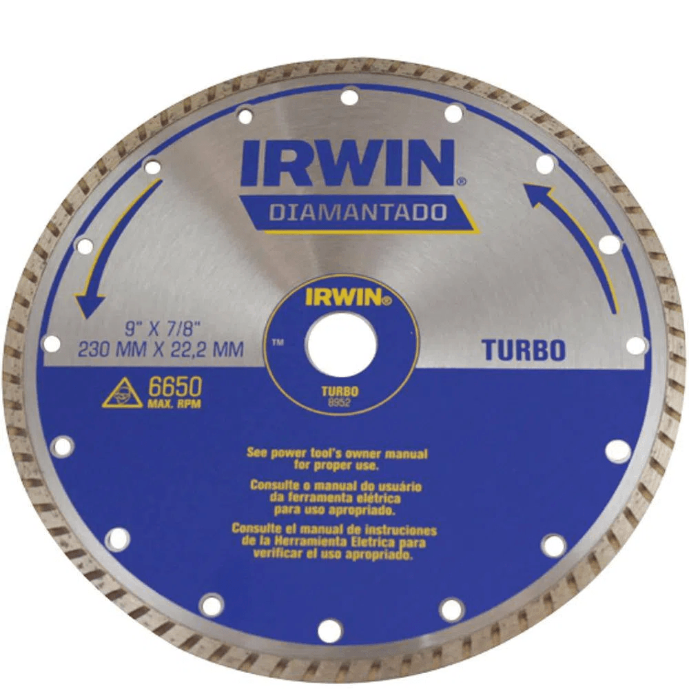 Disco Diamantado Turbo Irwin Premium 230Mmx22.22Mm Irwin