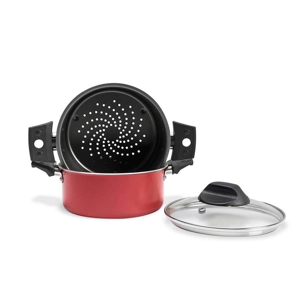 Cozi Vap com Tampa Cor&Vapor 16x12,5 1,45L Cereja Brinox - 1