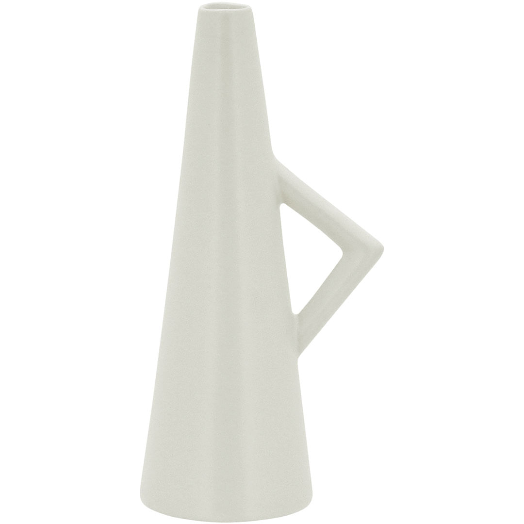 Vaso 20X7X7 cm Cerâmica Branco Shape