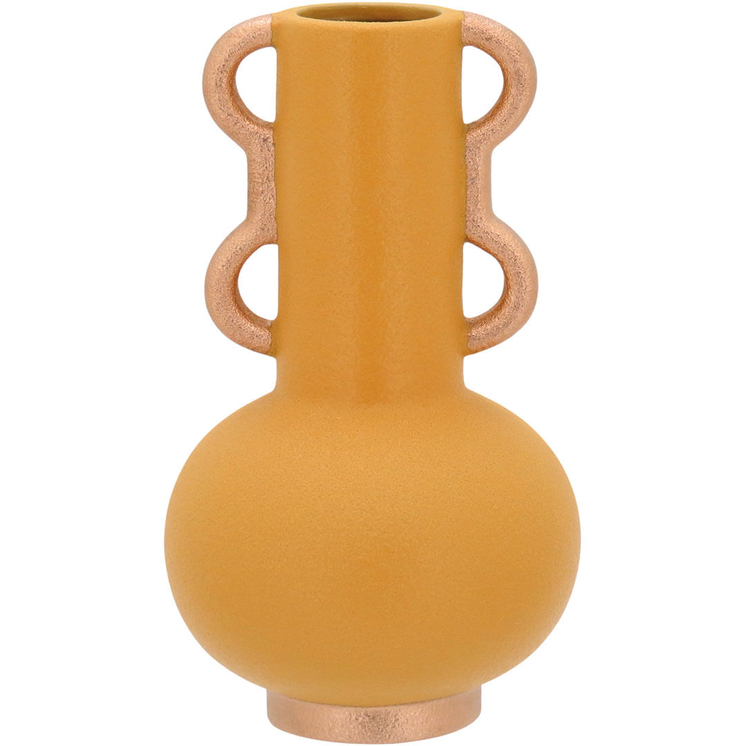 Vaso 20X12X12 cm Cerâmica Amarelo Castamar