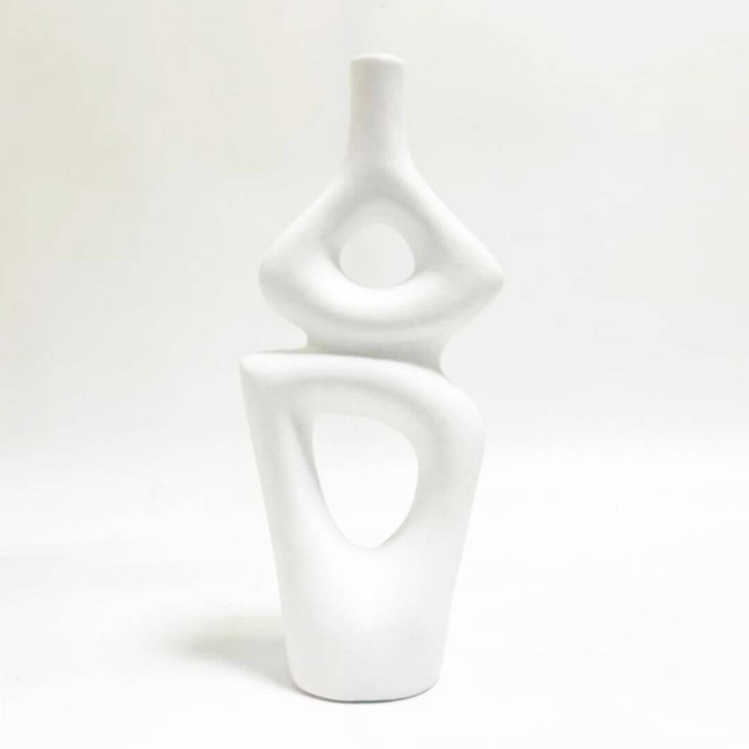 Vaso Off White Ceramica Adely