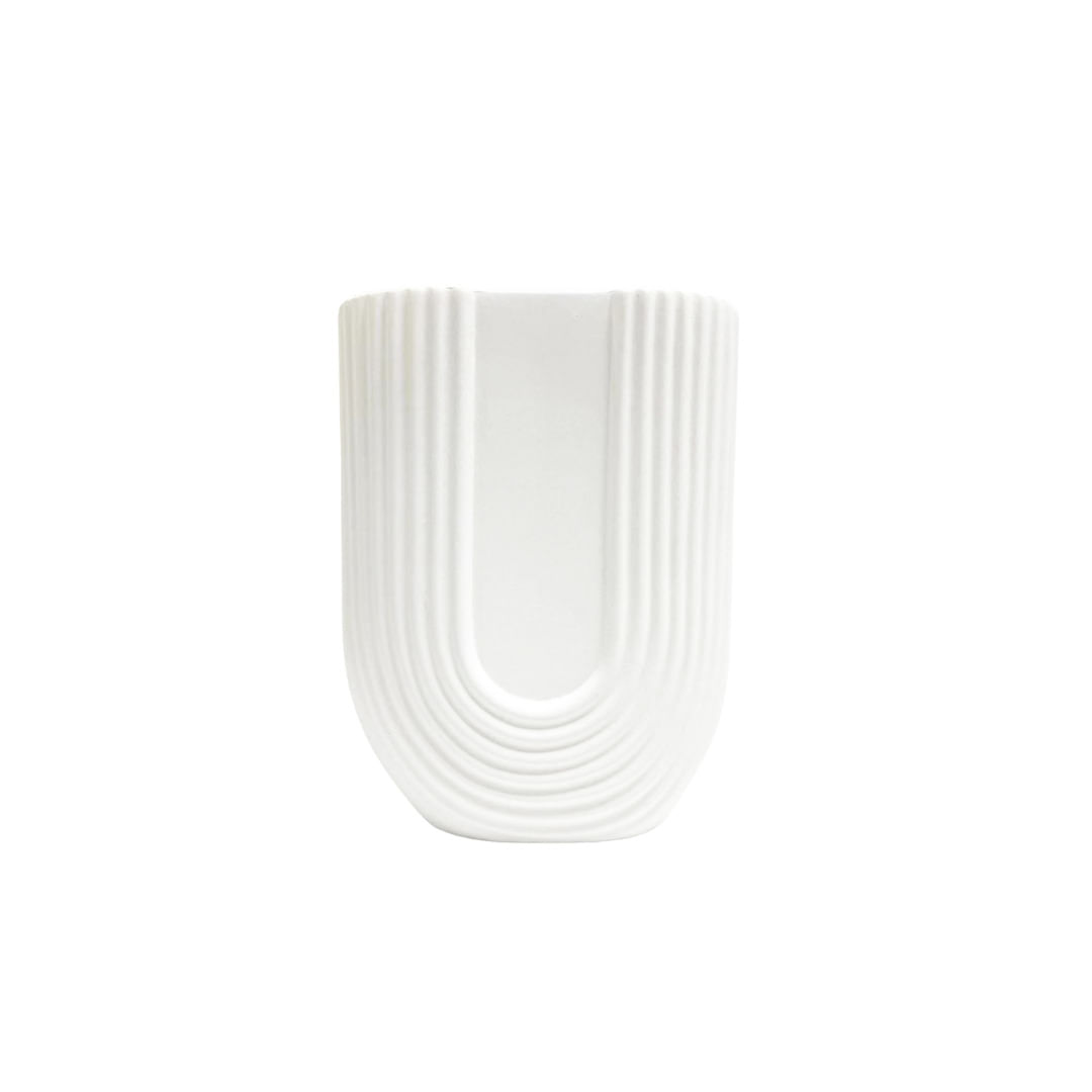 Vaso Branco Ceramica Adely