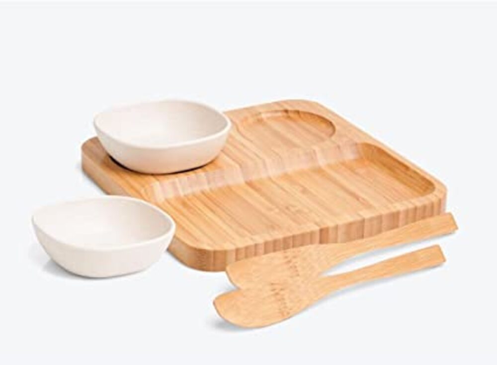 Conjunto Para Petiscos E Patês Em Bambu / Fibra De Bambu - 5 Pçs Welf - 1