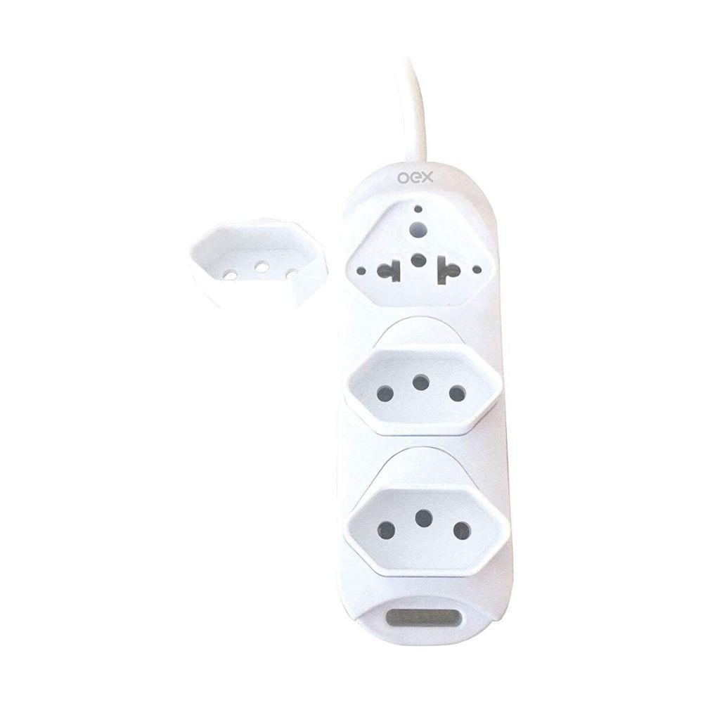 Tomada Multipla Com 3 Entradas Removíveis Oex Tm100 Branco - 2