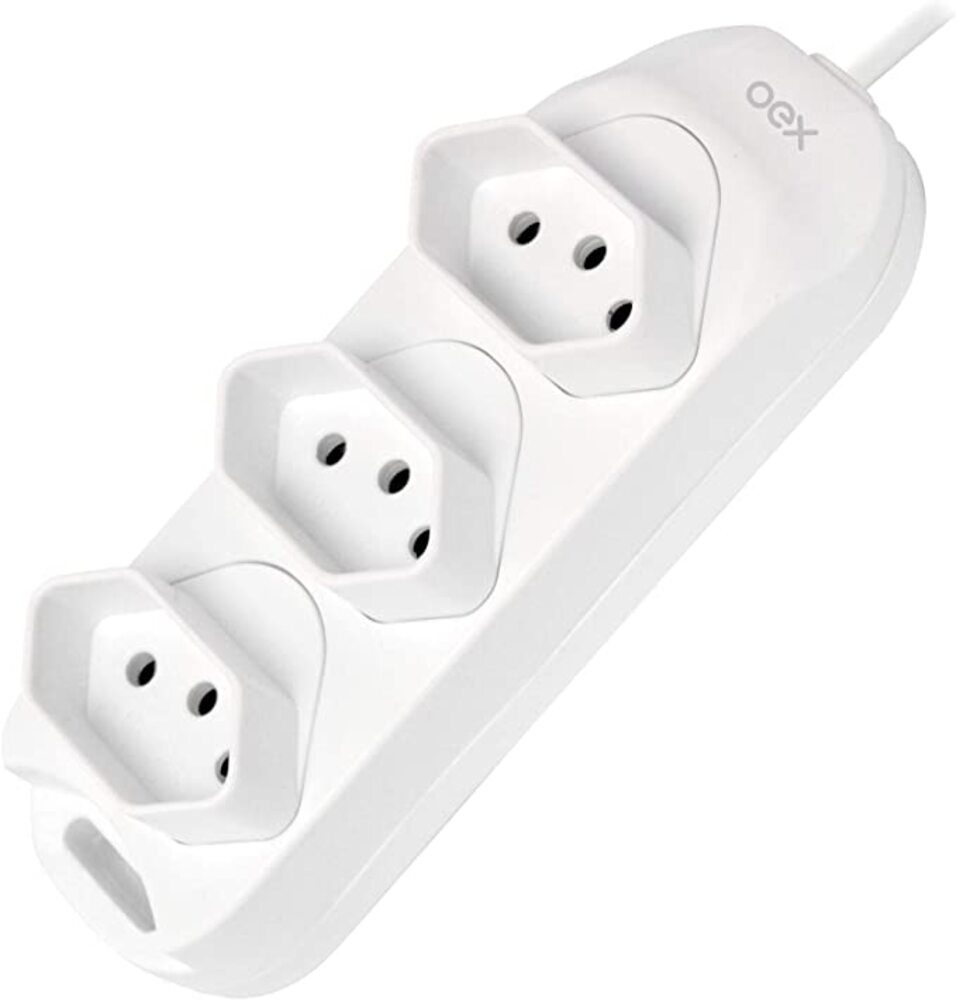 Tomada Multipla Com 3 Entradas Removíveis Oex Tm100 Branco - 3