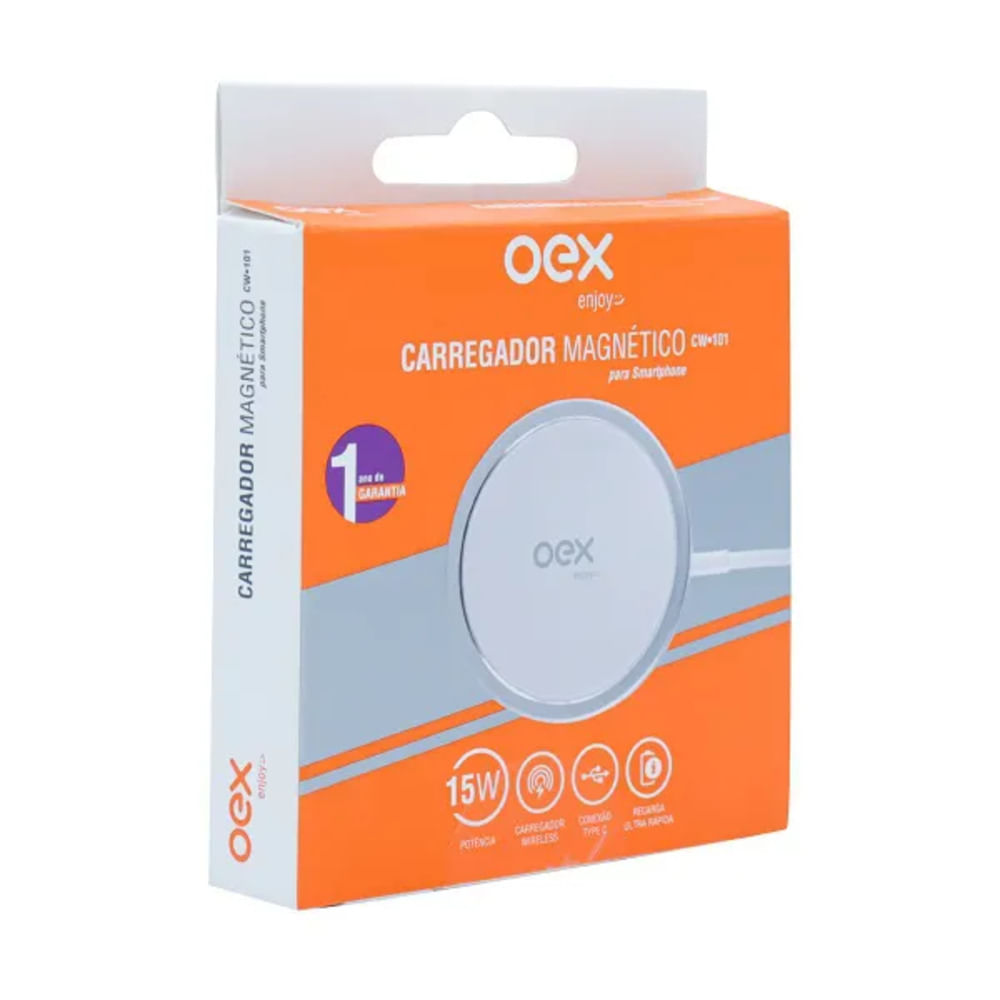 Carregador Wireless P/ Smartphone Cw101 Branco  Oex Enjoy - 4