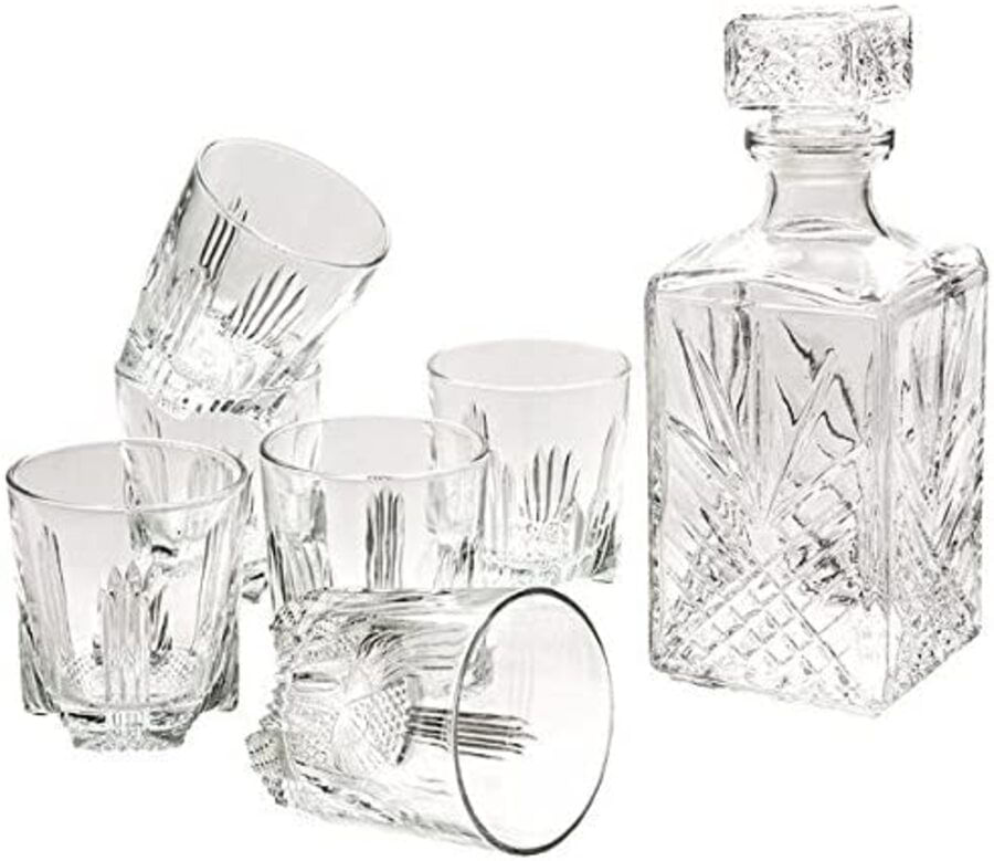 Garrafa/Copos Uísque Vidro Transparente 1L/285Ml Bormioli Rocco Selecta 7 Peças - 3