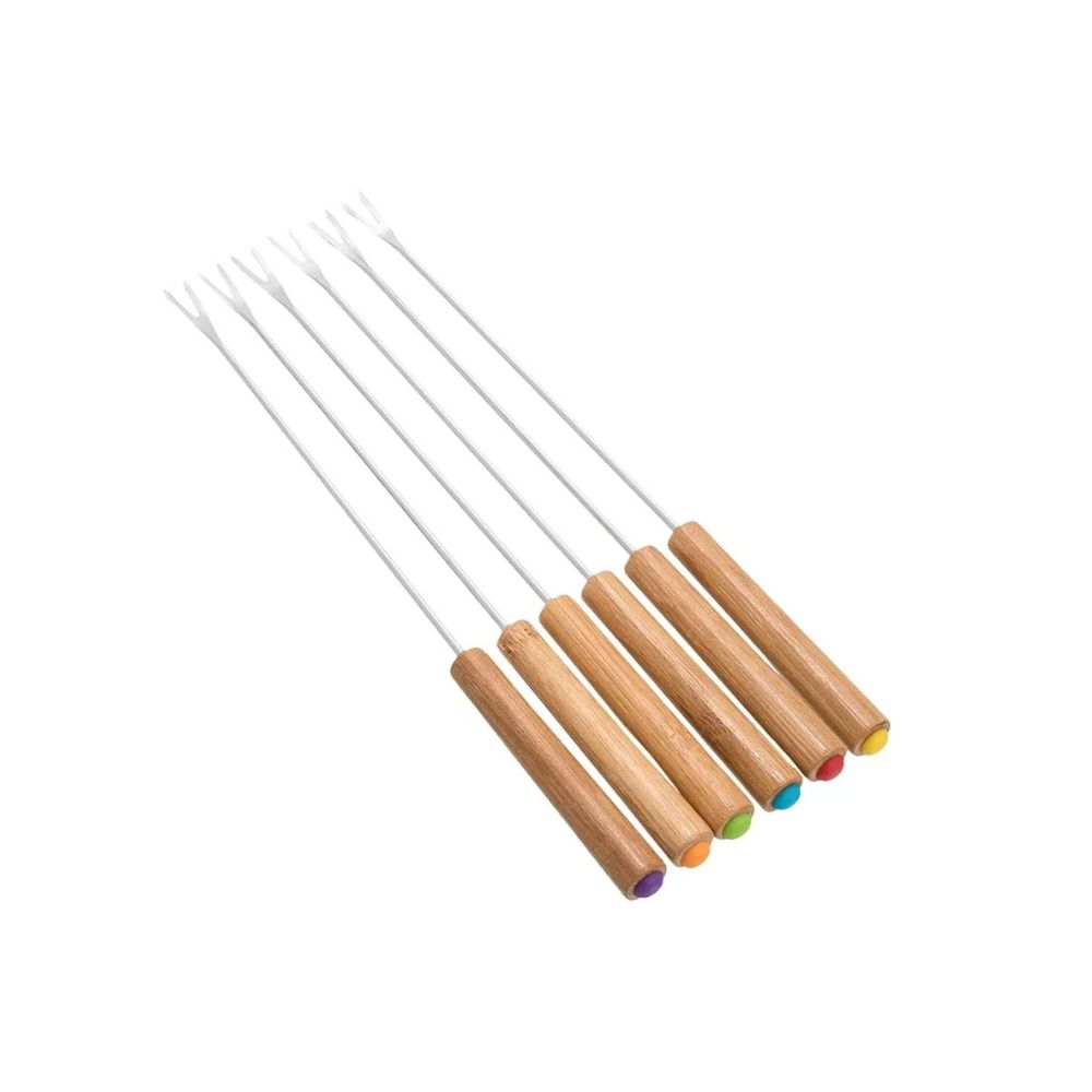 Conjunto Garfo para Fondue/Petisco 6 Peças Beli 23cm Madeira Brinox - 1