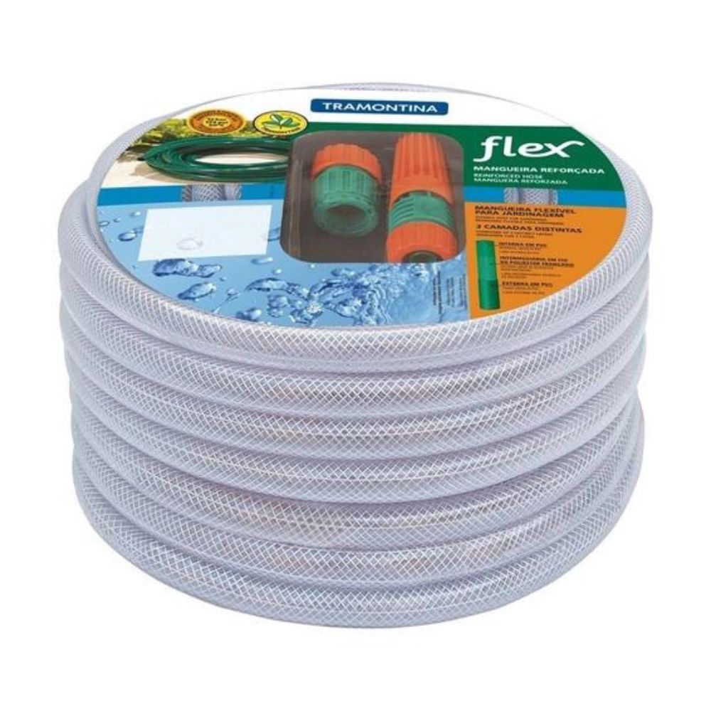 Mangueira Flex Tramontina Transparente PVC Engate Rosqueado e Esguicho 15m - 3