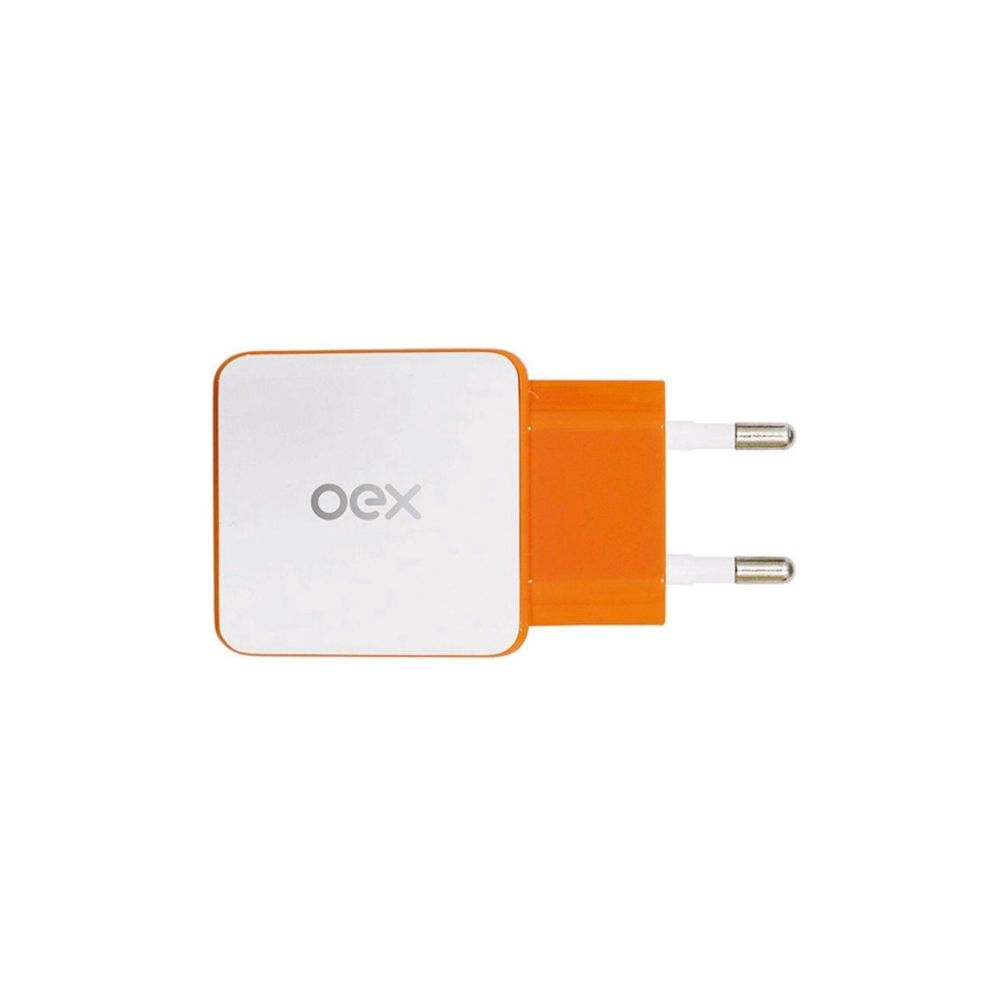 Carregador De Tomada Com Duas Entradas Usb Oex Cg201 - Laranja - 1
