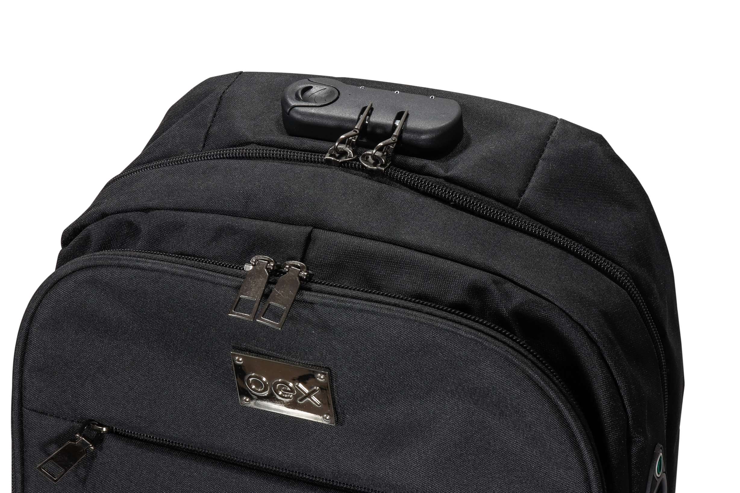 Mochila Para Notebook Com Cadeado 15.6 Safety Preta OEX - 8