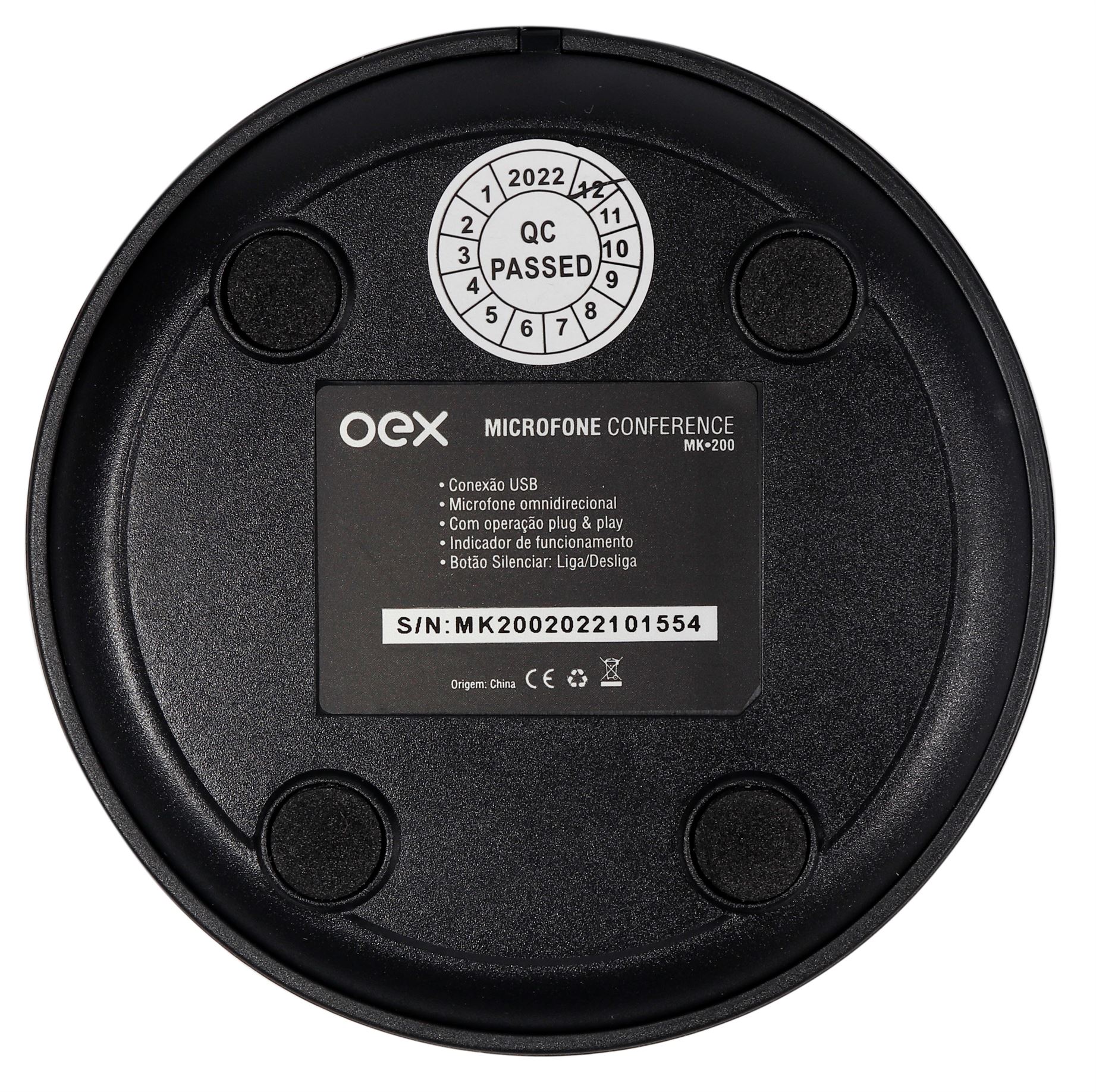 Microfone Para Conferência Omnidirecional Preto Mk200 OEX - 3