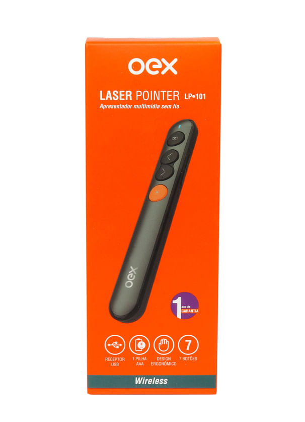 Apresentador Sem Fio Laser Pointer Vermelho Wireless OEX - 3