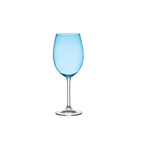 Taça de Cristal para Vinho Tinto Gastro Azul Claro 450 ml 6 Peças Bohemia