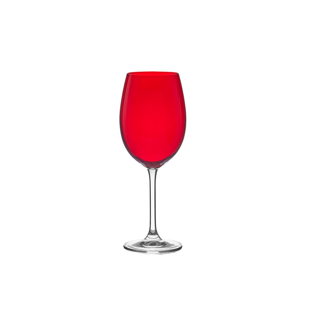 Taça de Cristal para Vinho Tinto Gastro Vermelho 450 ml 6 Peças Bohemia