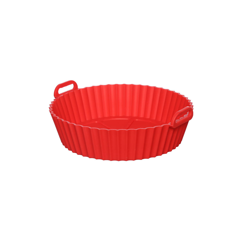 Forma Redonda de Silicone para Air Fryer Vermelha 16,5 cm