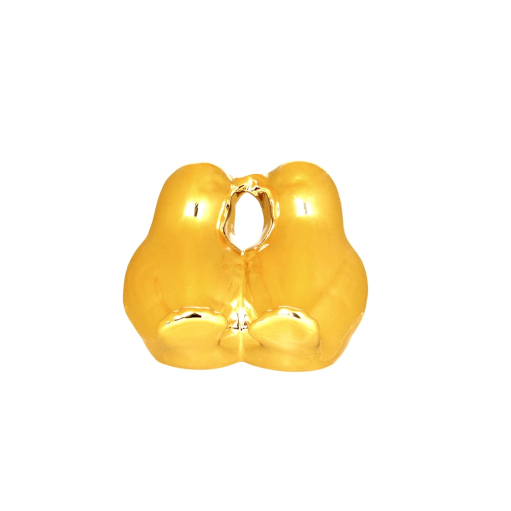 Figura Casal de Pássaros Dourado 80Mm