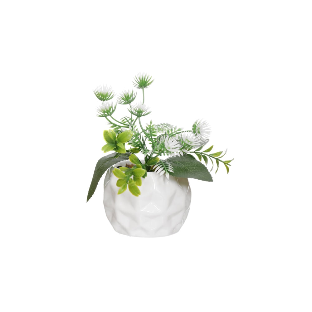 Vaso de Cerâmica Maranta Branco 6 cm